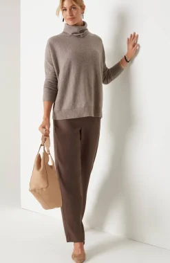 Pure Jill Scrunch-Neck Recycled-Cashmere Sweater
