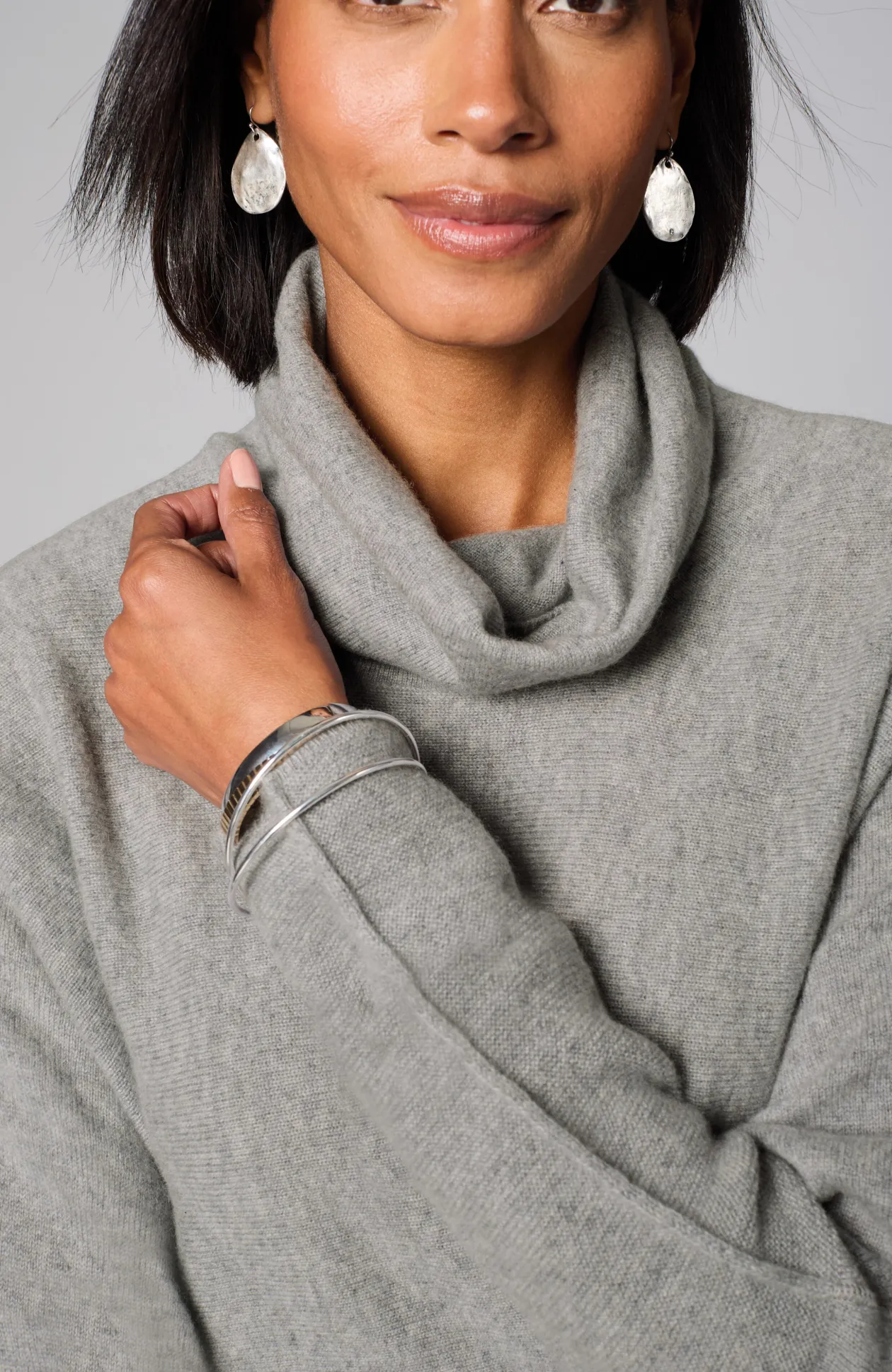 Pure Jill Scrunch-Neck Recycled-Cashmere Sweater