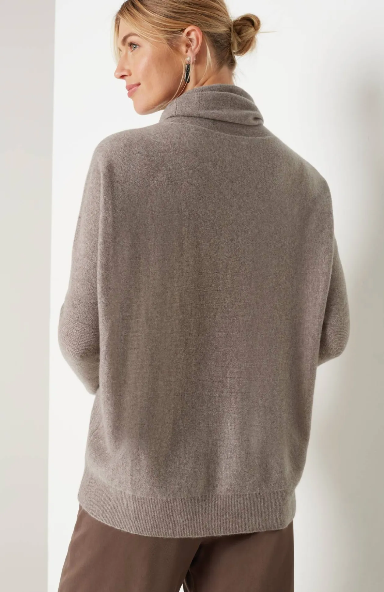 Pure Jill Scrunch-Neck Recycled-Cashmere Sweater