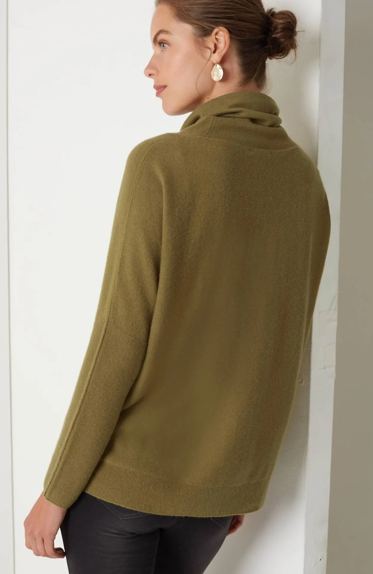 Pure Jill Scrunch-Neck Recycled-Cashmere Sweater