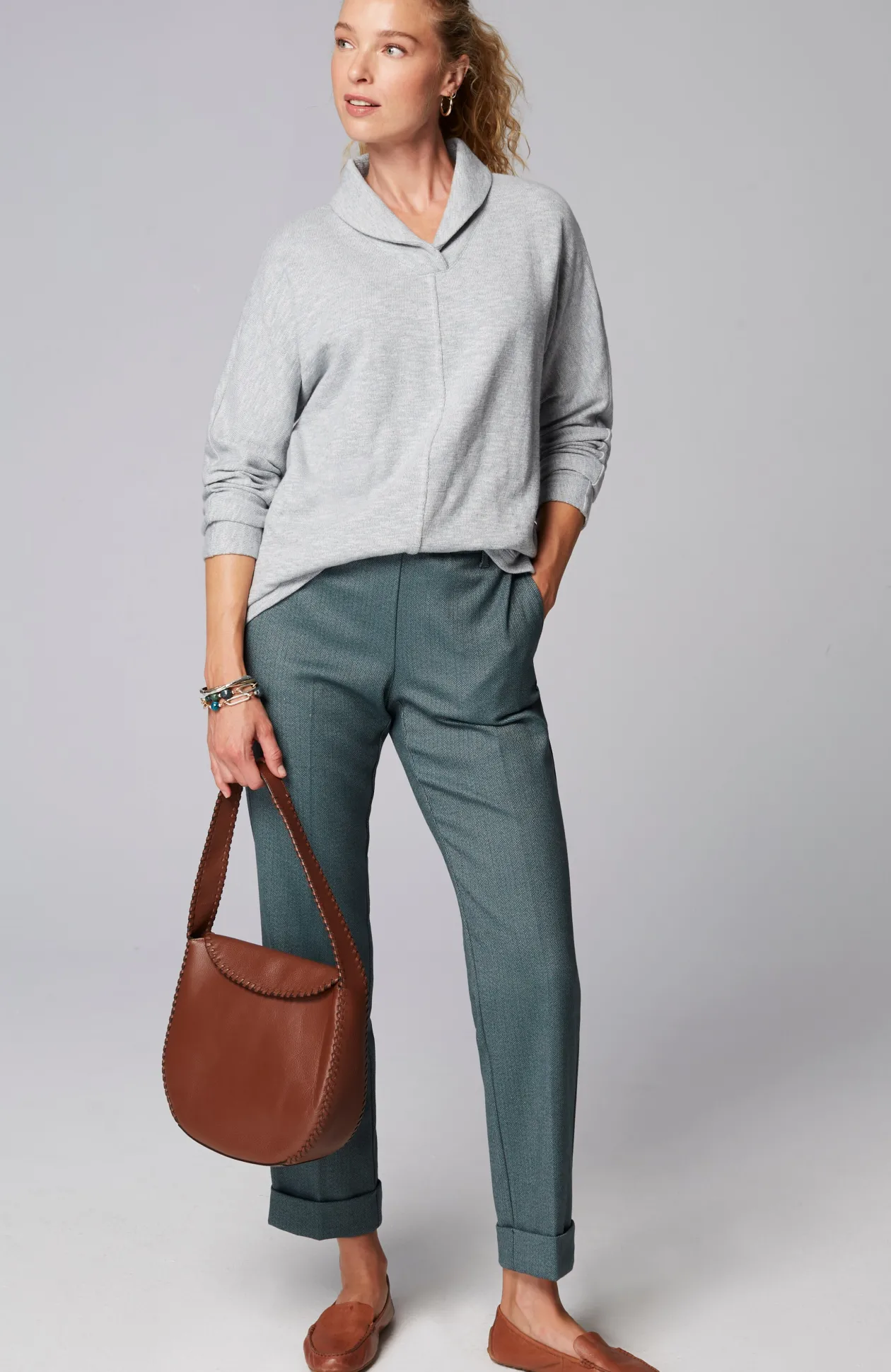 Pure Jill Shawl-Collar Dolman Top
