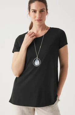 Pure Jill Side-Slit Elliptical Tee