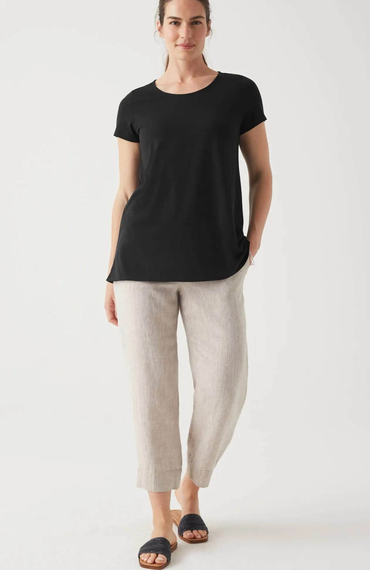 Pure Jill Side-Slit Elliptical Tee