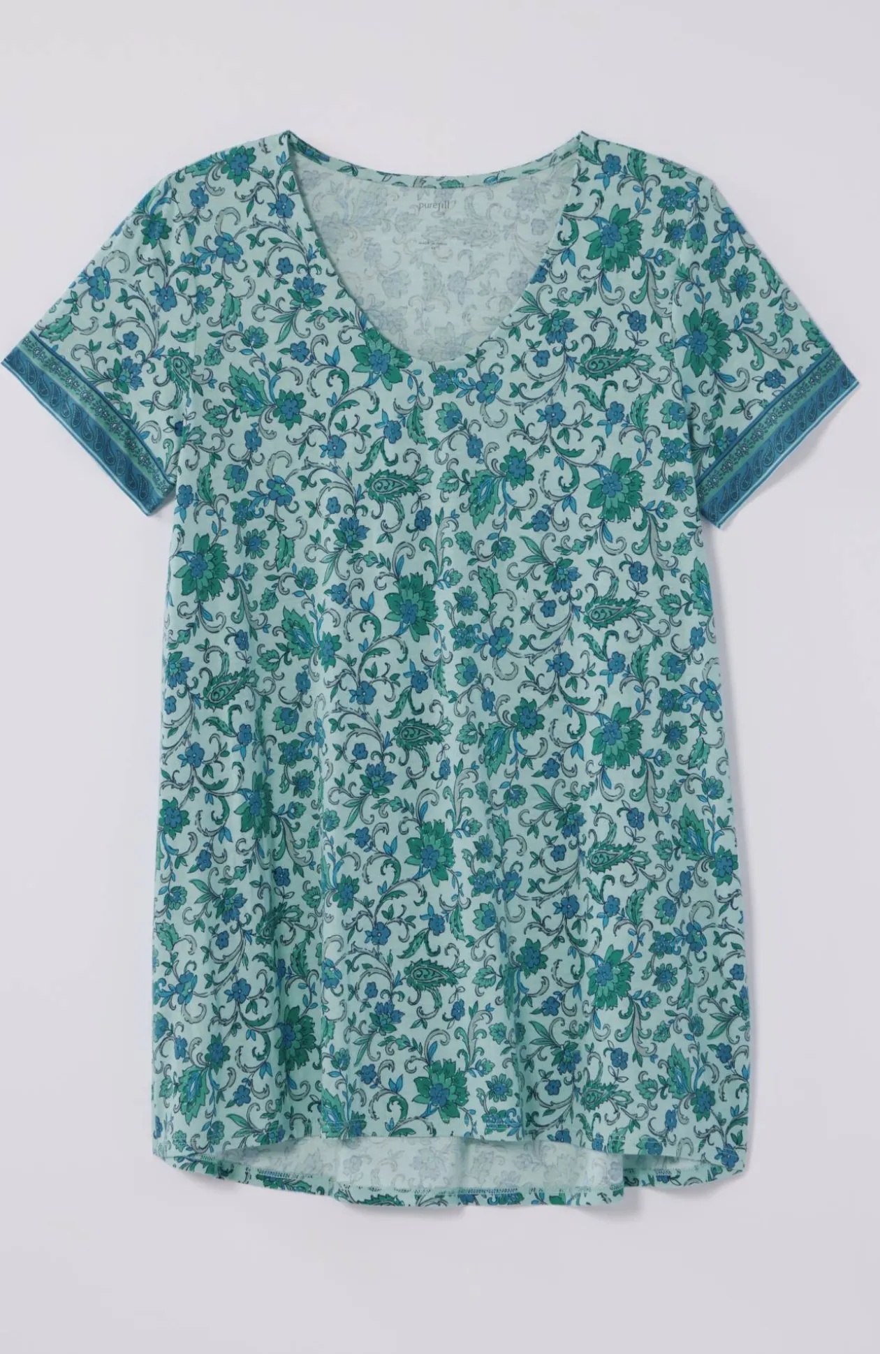 Pure Jill Side-Slit Elliptical Tee