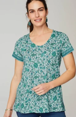Pure Jill Side-Slit Elliptical Tee