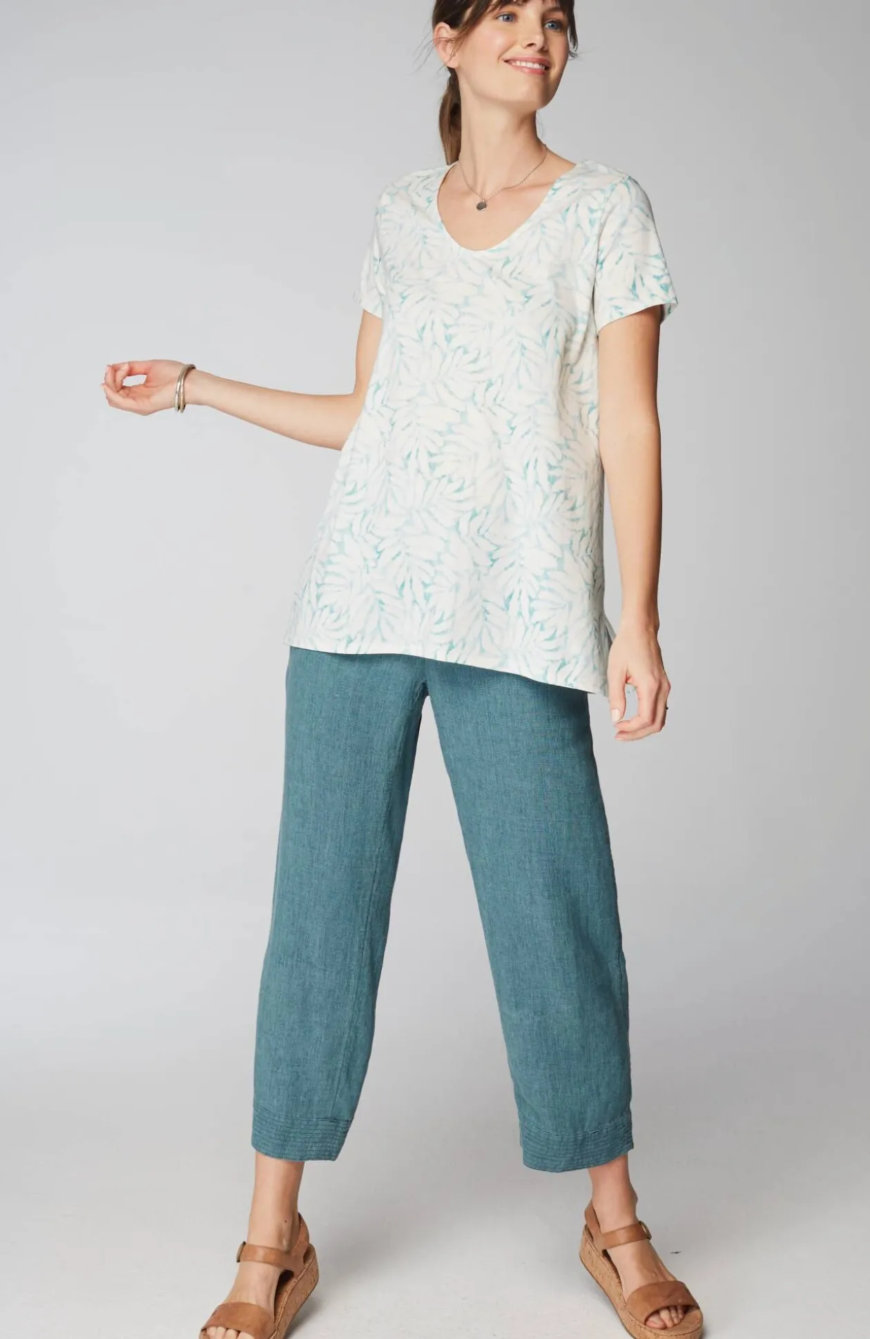Pure Jill Side-Slit Elliptical Tee