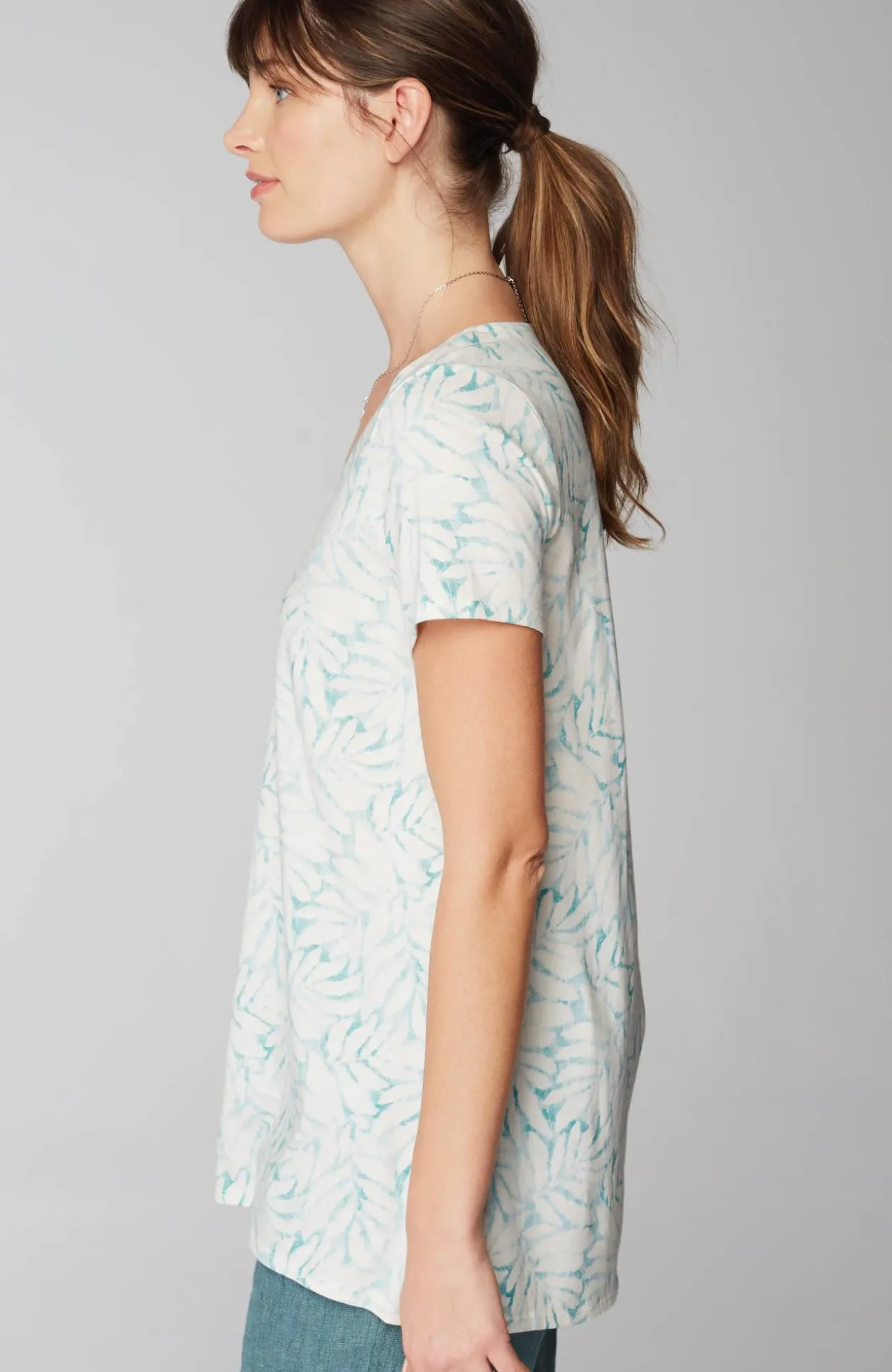 Pure Jill Side-Slit Elliptical Tee