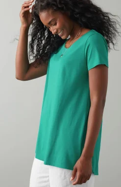 Pure Jill Side-Slit Elliptical Tee