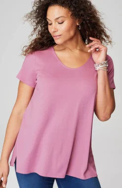 Pure Jill Side-Slit Elliptical Tee