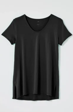 Pure Jill Side-Slit Elliptical Tee