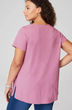 Pure Jill Side-Slit Elliptical Tee