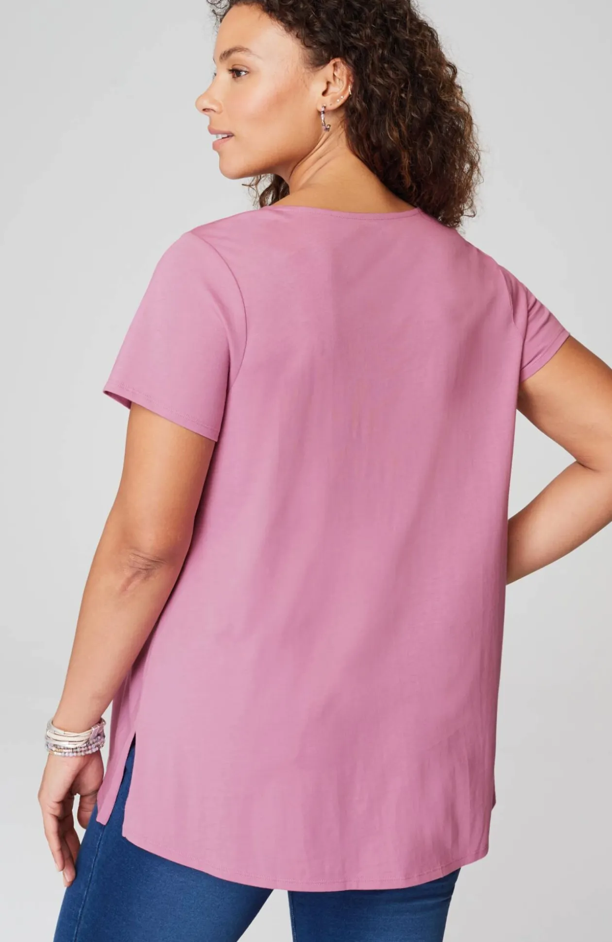 Pure Jill Side-Slit Elliptical Tee