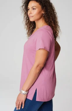 Pure Jill Side-Slit Elliptical Tee