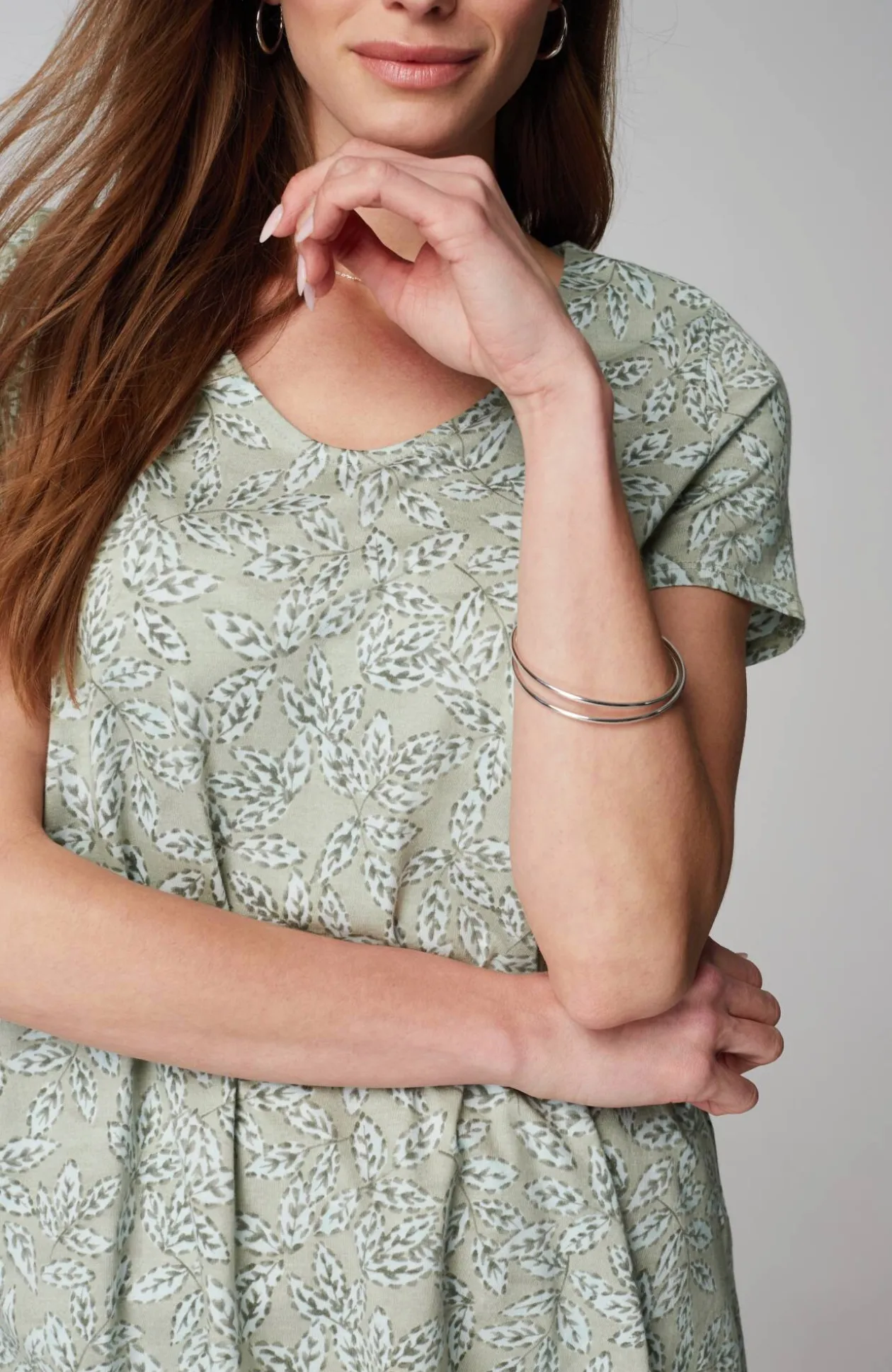 Pure Jill Side-Slit Elliptical Tee