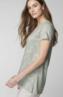 Pure Jill Side-Slit Elliptical Tee