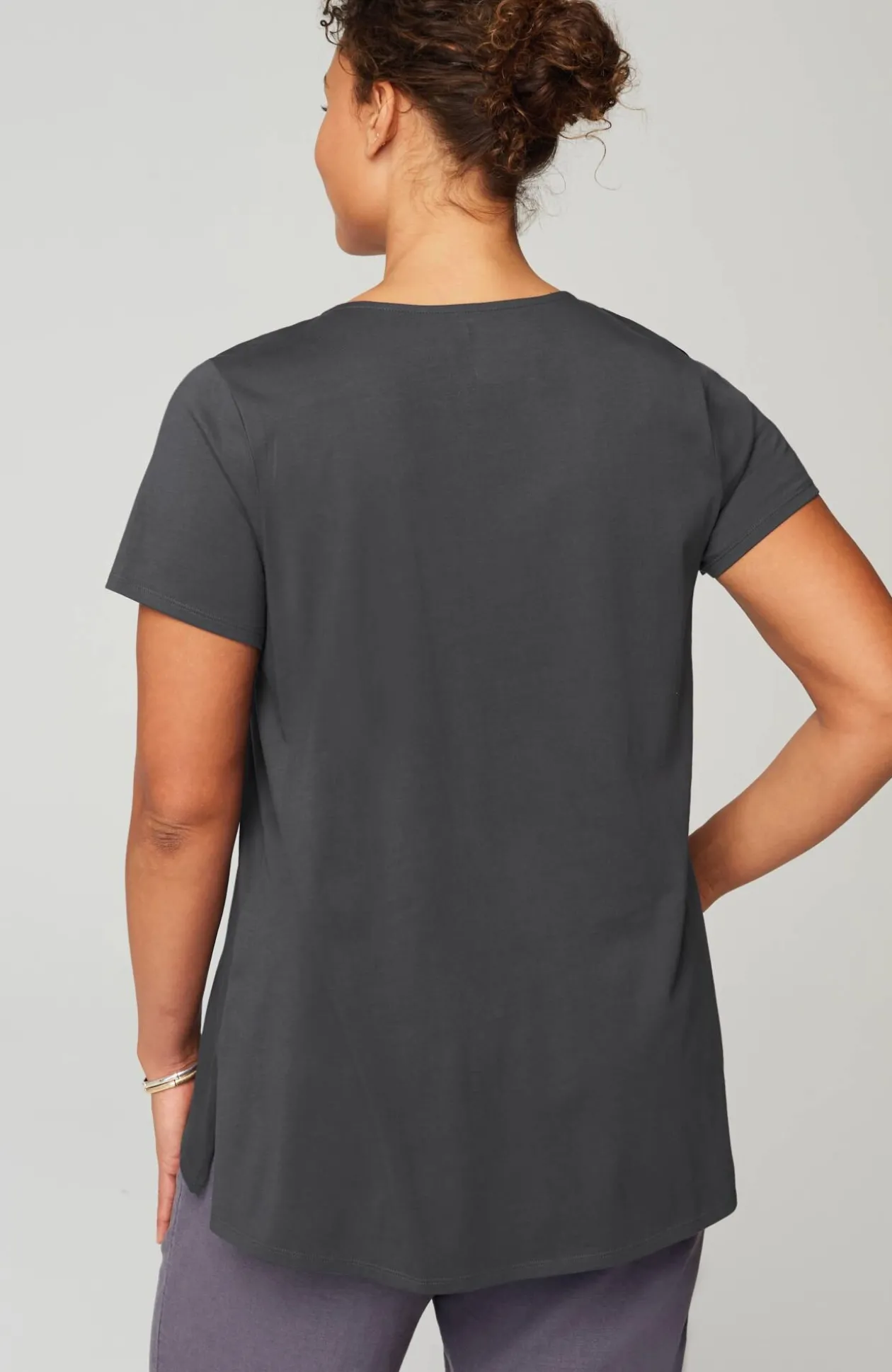 Pure Jill Side-Slit Elliptical Tee