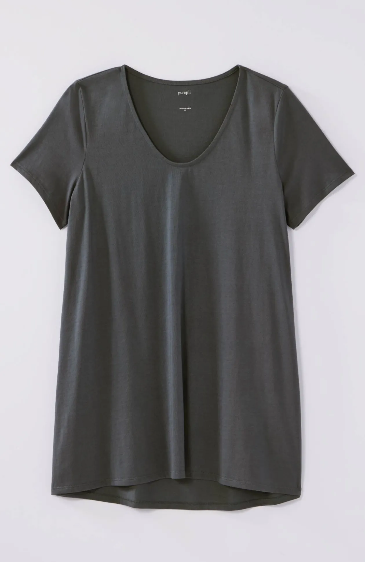 Pure Jill Side-Slit Elliptical Tee