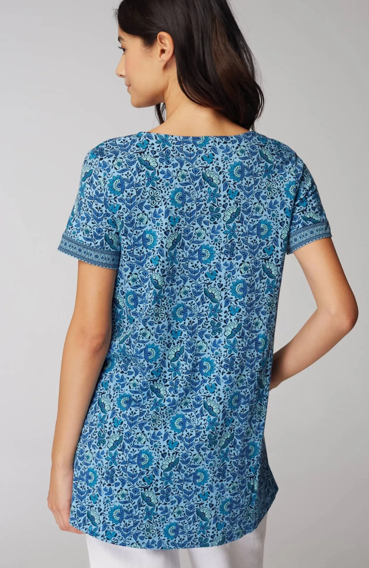 Pure Jill Side-Slit Elliptical Tee