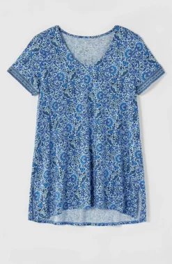 Pure Jill Side-Slit Elliptical Tee