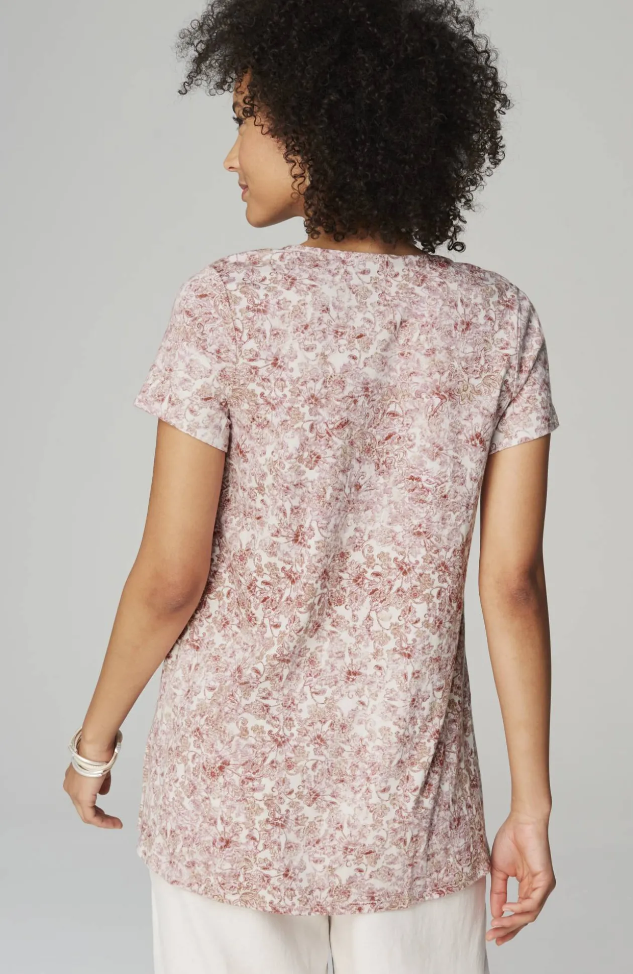 Pure Jill Side-Slit Elliptical Tee