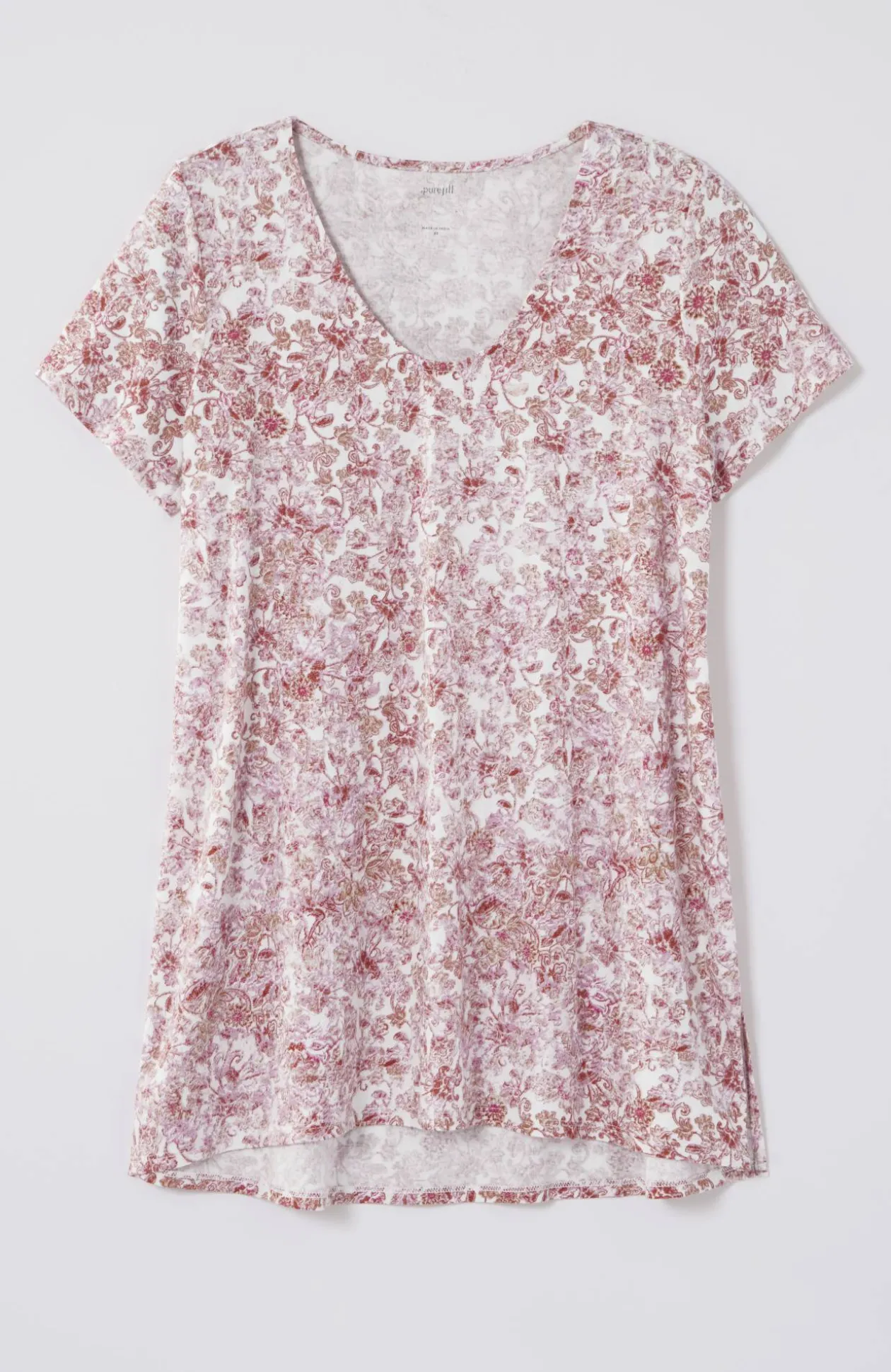 Pure Jill Side-Slit Elliptical Tee