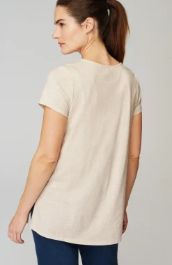 Pure Jill Side-Slit Elliptical Tee