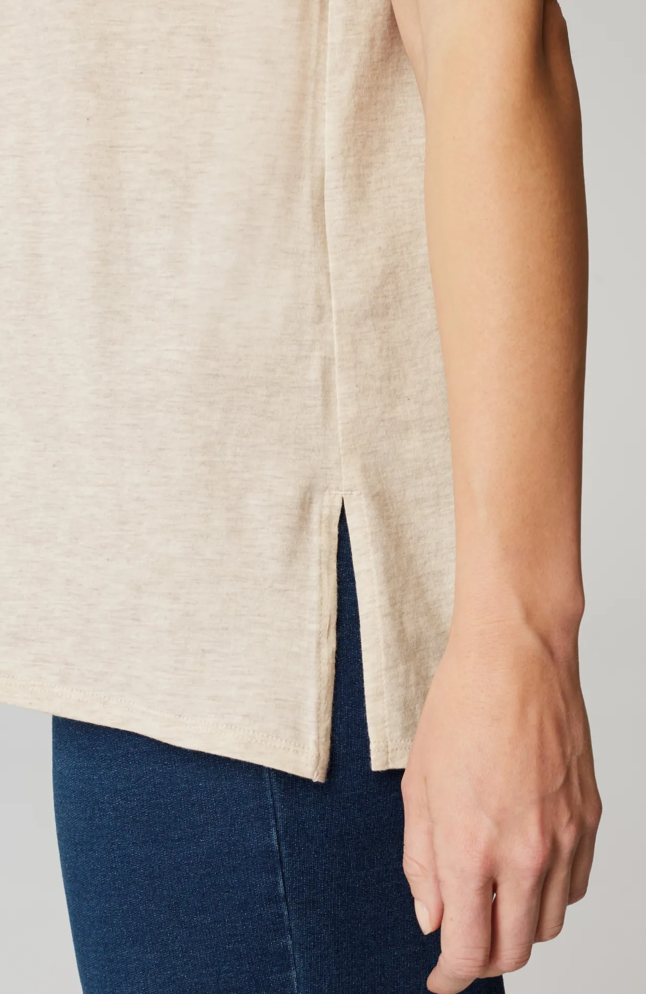 Pure Jill Side-Slit Elliptical Tee