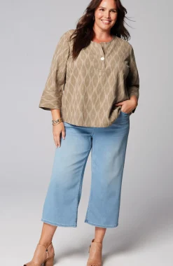Pure Jill Single-Button Ikat Top