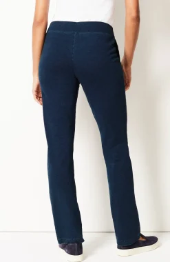 Pure Jill Slim-Leg Indigo Knit Jeans