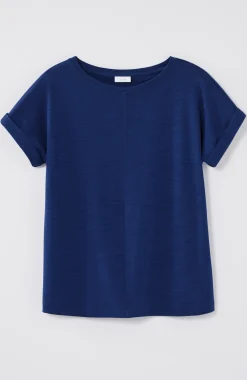 Pure Jill Slub Boat-Neck Tee