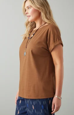 Pure Jill Slub Boat-Neck Tee