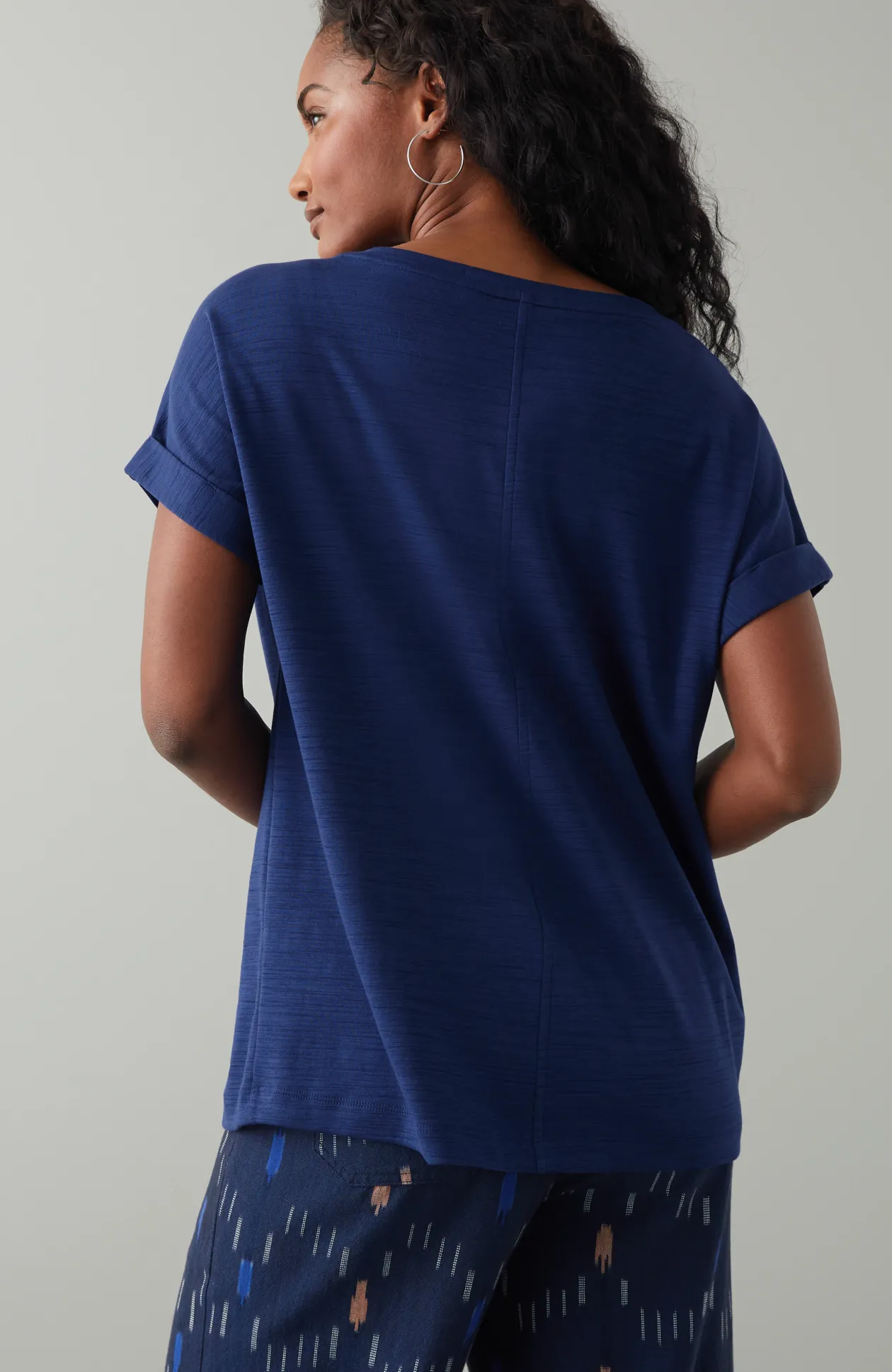 Pure Jill Slub Boat-Neck Tee