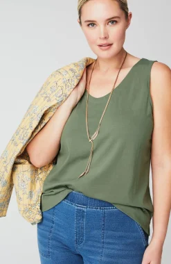 Pure Jill Soft-V-Neck Layering Tank