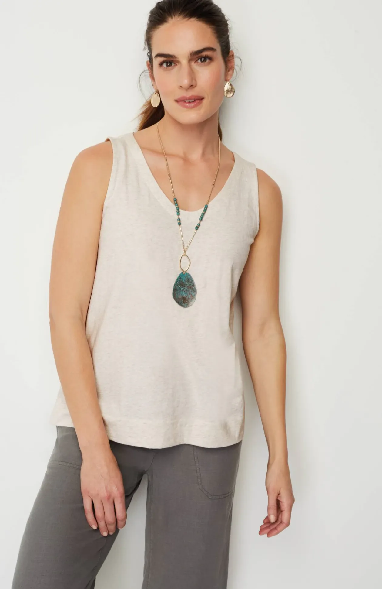 Pure Jill Soft-V-Neck Layering Tank