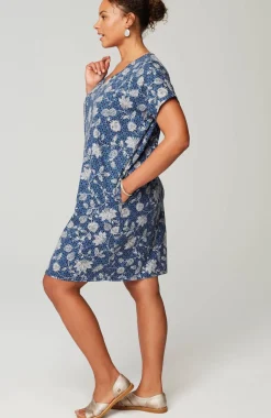 Pure Jill Soft-V-Neck T-Shirt Dress