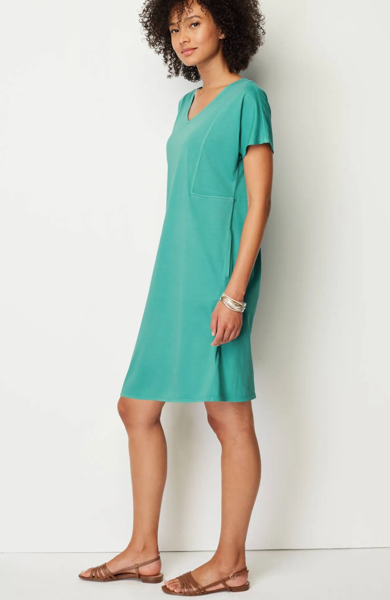 Pure Jill Soft-V-Neck T-Shirt Dress
