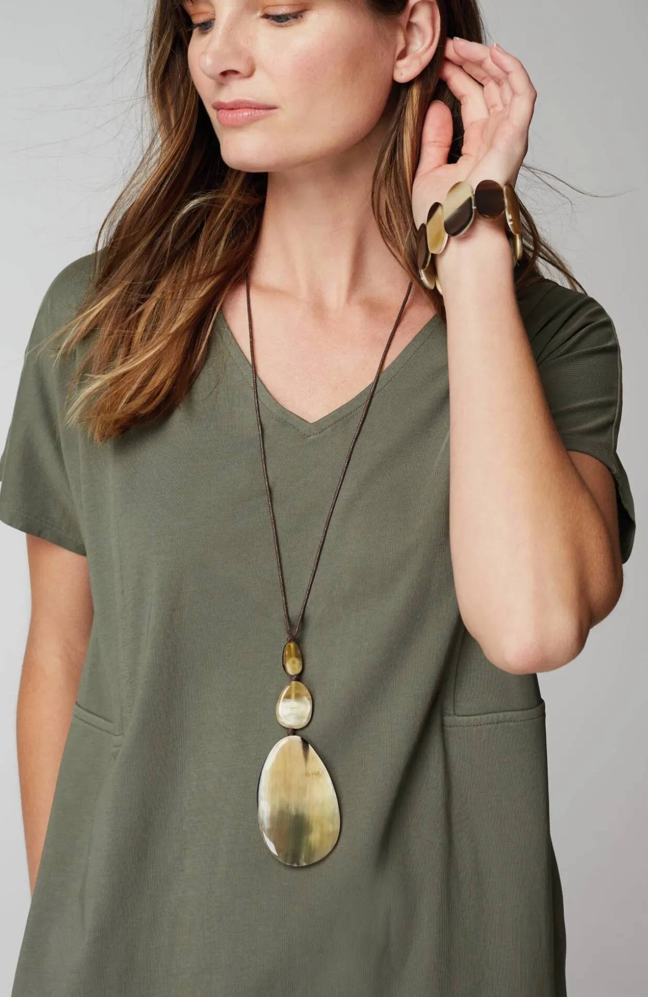 Pure Jill Soft-V-Neck T-Shirt Dress