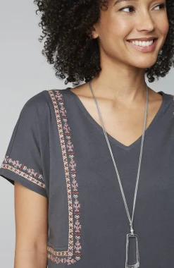 Pure Jill Soft-V-Neck T-Shirt Dress