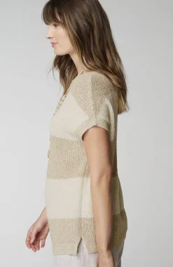 Pure Jill Striped Short-Sleeve Sweater