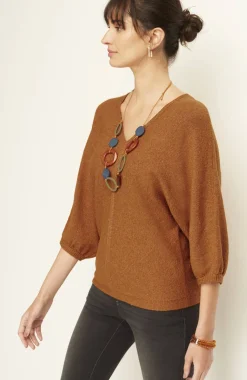 Pure Jill Tweed Double-V Sweater