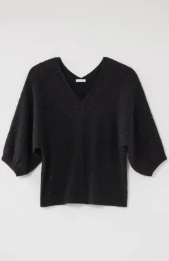 Pure Jill Tweed Double-V Sweater