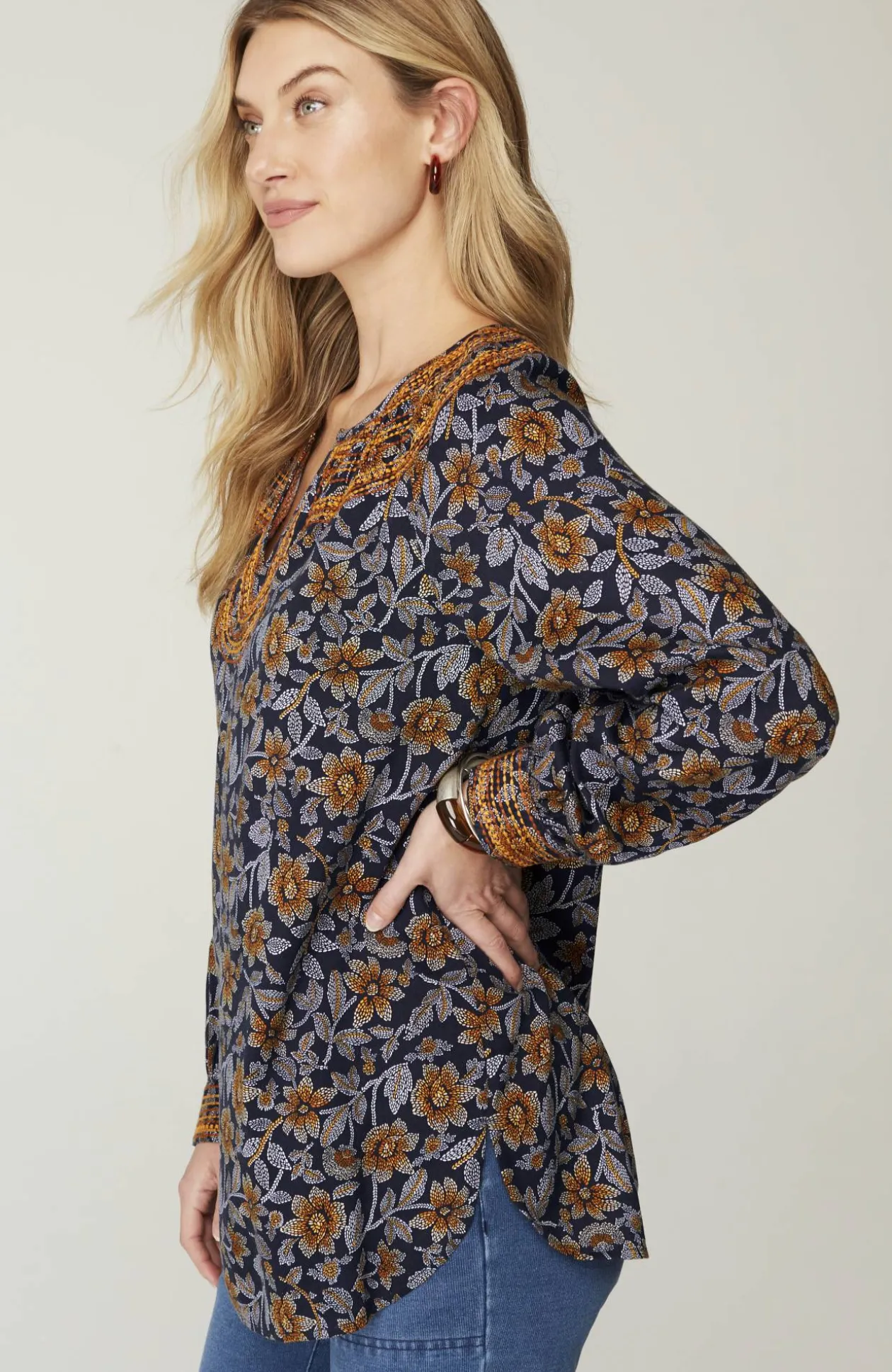 Pure Jill Twill Embroidered Tunic