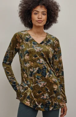 Pure Jill Velour V-Neck Tunic