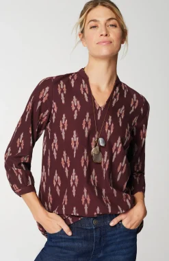 Pure Jill V-Neck Ikat Top