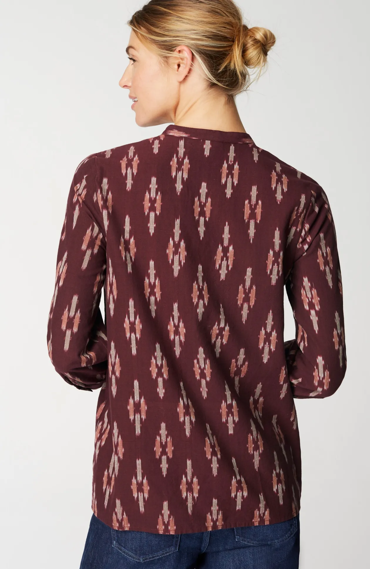 Pure Jill V-Neck Ikat Top