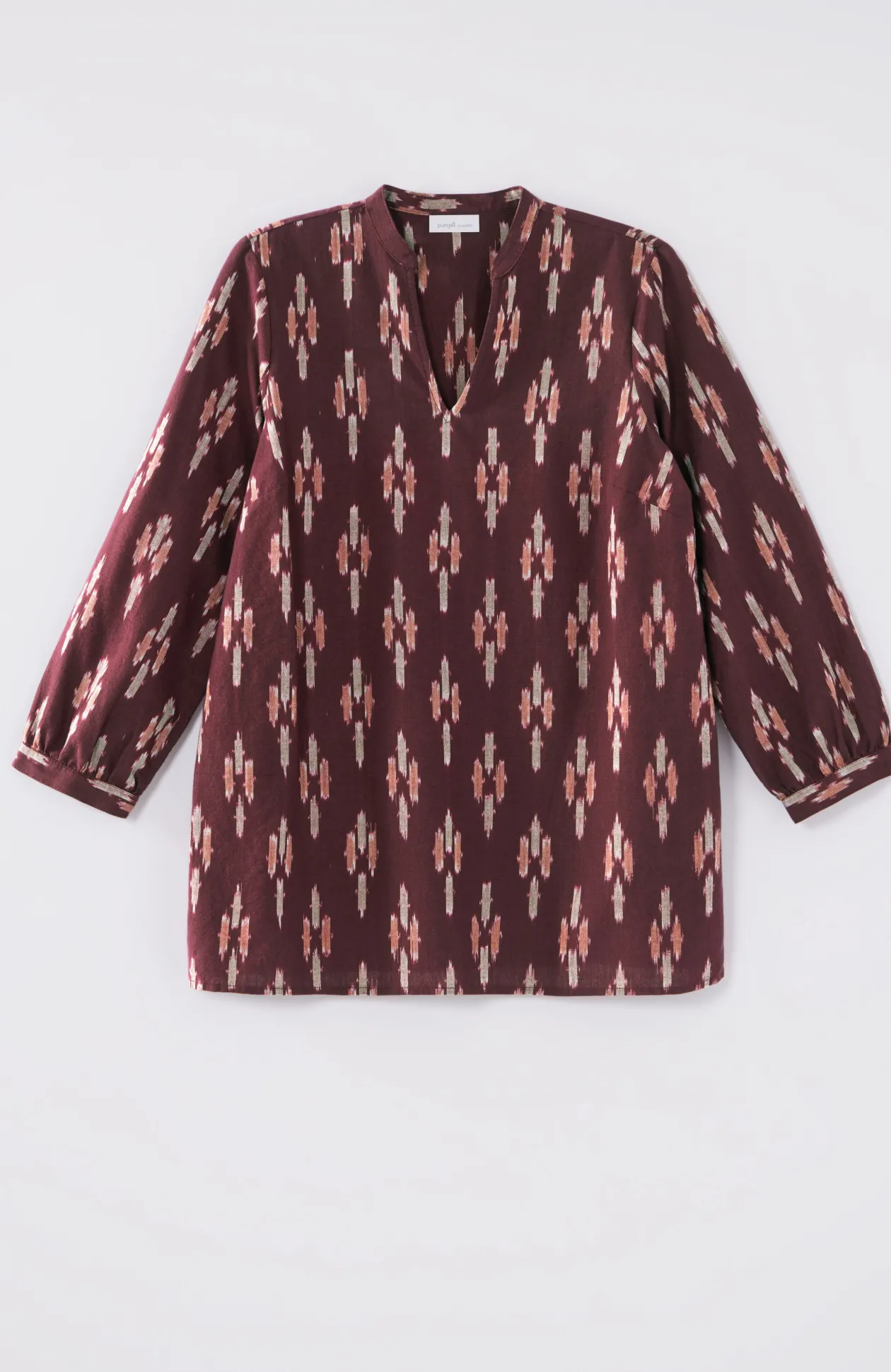 Pure Jill V-Neck Ikat Top