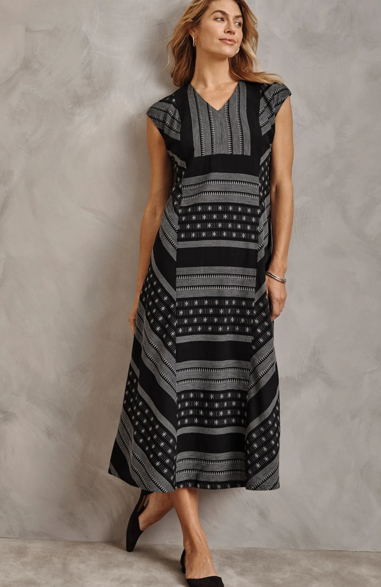 Pure Jill Yarn-Dyed Dobby Maxi Dress