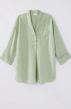 Pure Jill Yarn-Dyed Linen Button-Front Tunic