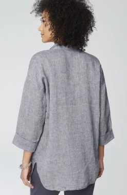 Pure Jill Yarn-Dyed Linen Button-Front Tunic