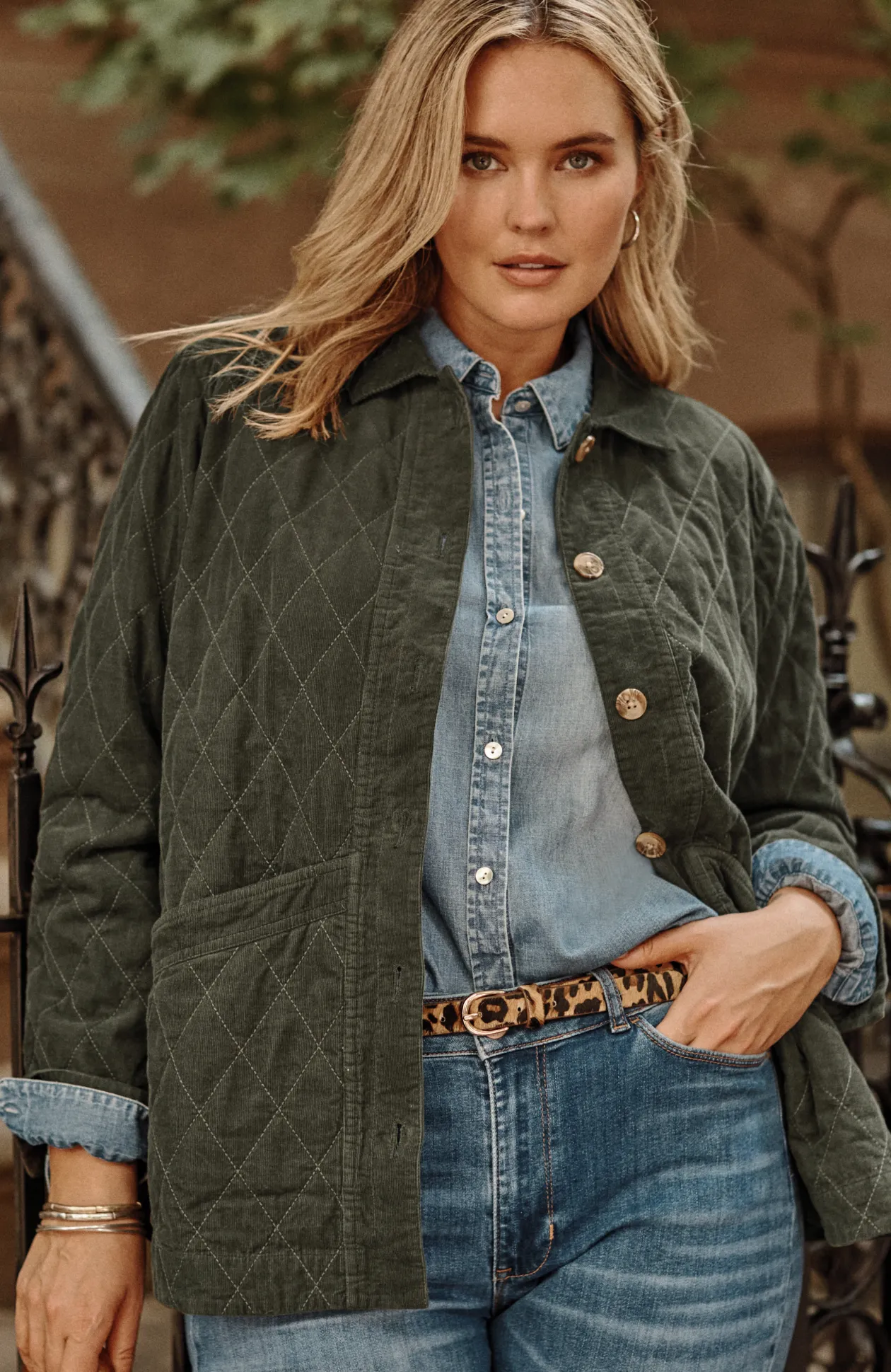 Quilted-Cord Barn Jacket
